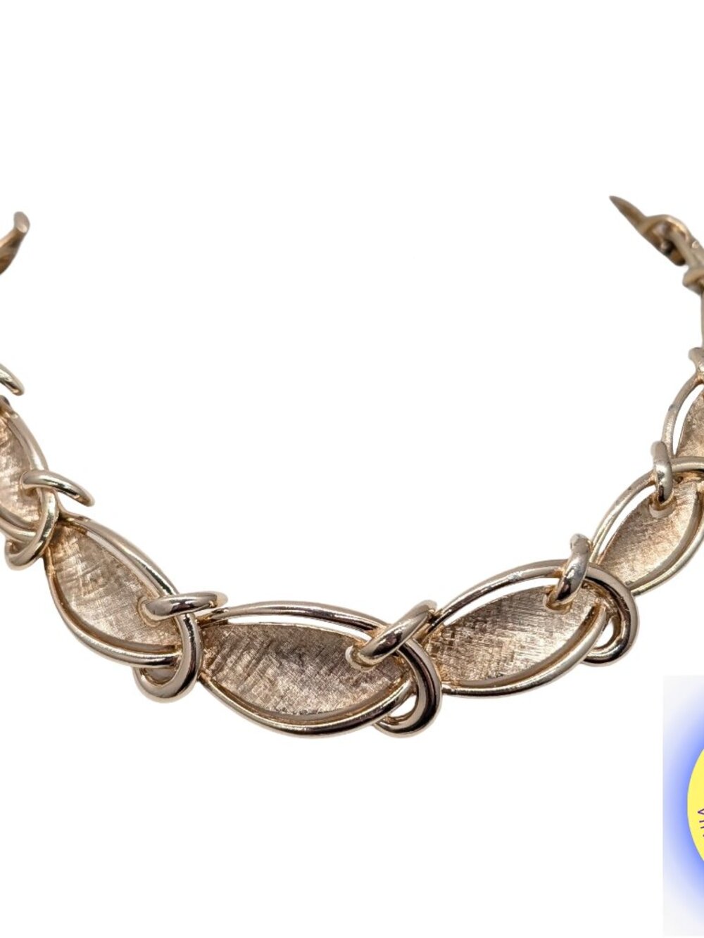 Vintage Late 1950s Signed Boucher Goldtone Collar Necklace